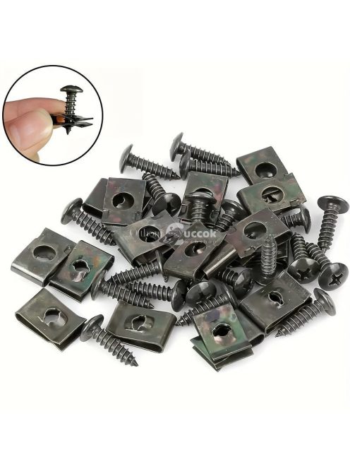 40 darabos autójavító készlet: Tartós vascsavarok és ülésrögzítő klipek, motor sárvédő és lökhárító védőbilincsek - Alapvető autó kiegészítők