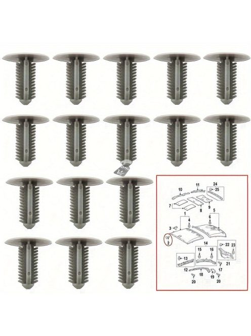 20db-os autótető kárpit rögzítő klipsz