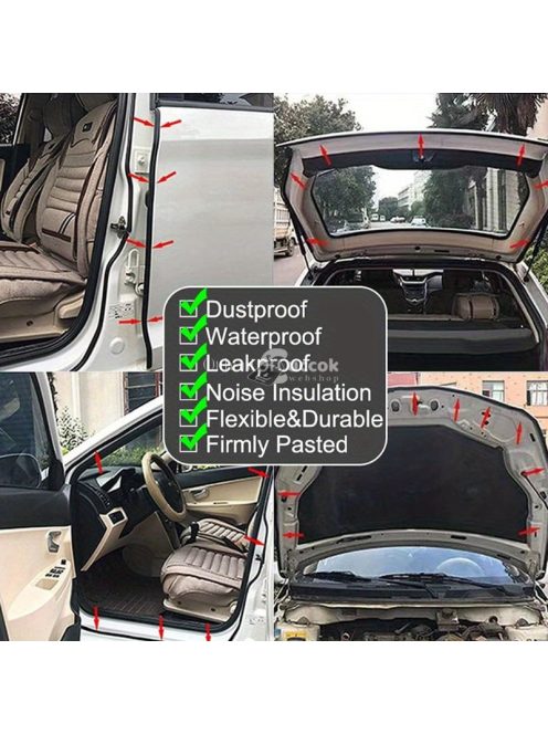 Univerzális 5 méteres vízálló szivacsgumi autóajtó tömítőcsík