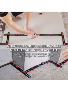   6 az 1-ben alumíniumötvözetből készült összecsukható vonalzó