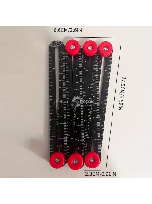 6 az 1-ben alumíniumötvözetből készült összecsukható vonalzó