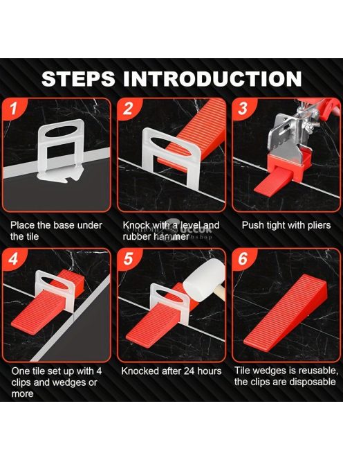 300db műanyag csempe távtartó