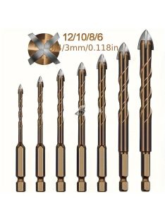   7 darabos kerámia csempefúró készlet hatszögletű szárral