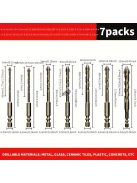 7 darabos kerámia csempefúró készlet hatszögletű szárral