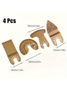 4 darab karbid oszcilláló fűrészlappal