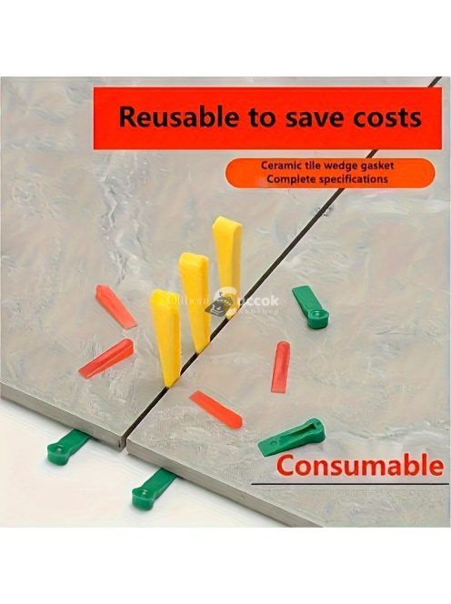 Újrahasználható műanyag csempe szintező rendszer ék