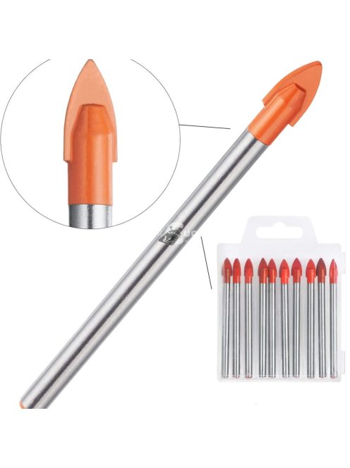 10db Professzionális 6mm-es Csempe és Üvegcserép Fúrókészlet