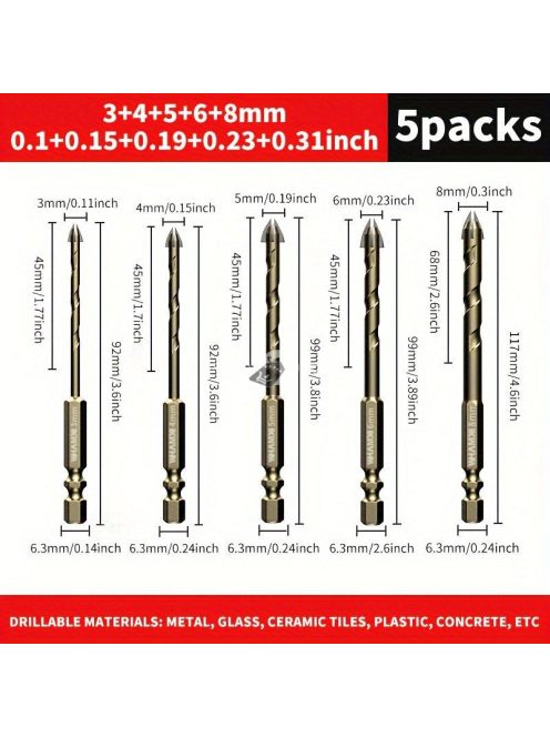 7db kerámia csempe fúrófej