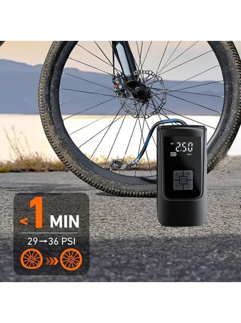 Nagy Kapacitású Hordozható Gumiabroncs Felfújó Digitális Nyomásmérővel és LED Fénnyel