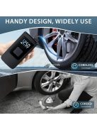 Nagy Kapacitású Hordozható Gumiabroncs Felfújó Digitális Nyomásmérővel és LED Fénnyel