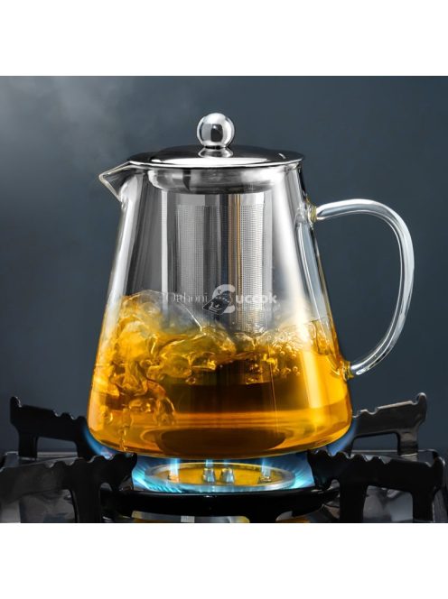 Vastagított üveg teáskanna