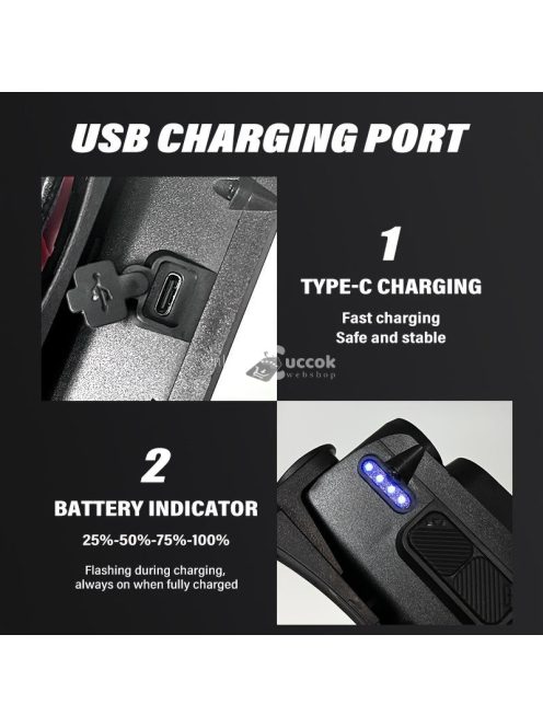 Újratölthető LED fejlámpa hullámmérővel, 4 üzemmóddal