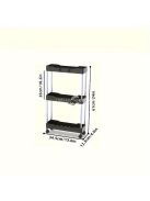 Vékony, gördülő fürdőszobai tárolókocsi