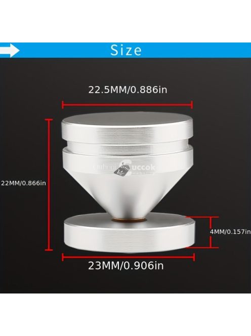 4 db nagy fémtüskéből álló készlet, réz és alumínium hangfalak számára