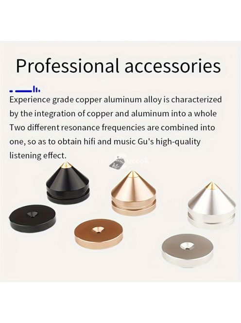 4 db nagy fémtüskéből álló készlet, réz és alumínium hangfalak számára