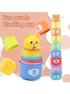 Szines pohár pakoló játék