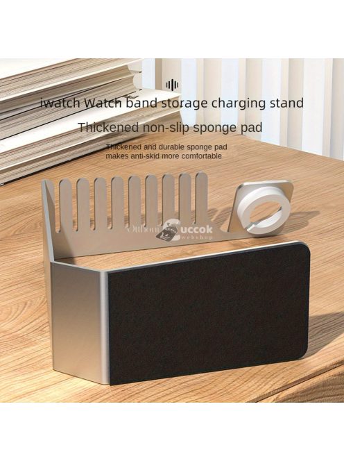 Rozsdamentes Acél Apple Watch Töltőállvány Szíjrendezővel