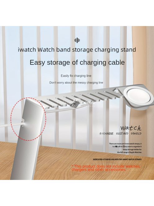Rozsdamentes Acél Apple Watch Töltőállvány Szíjrendezővel