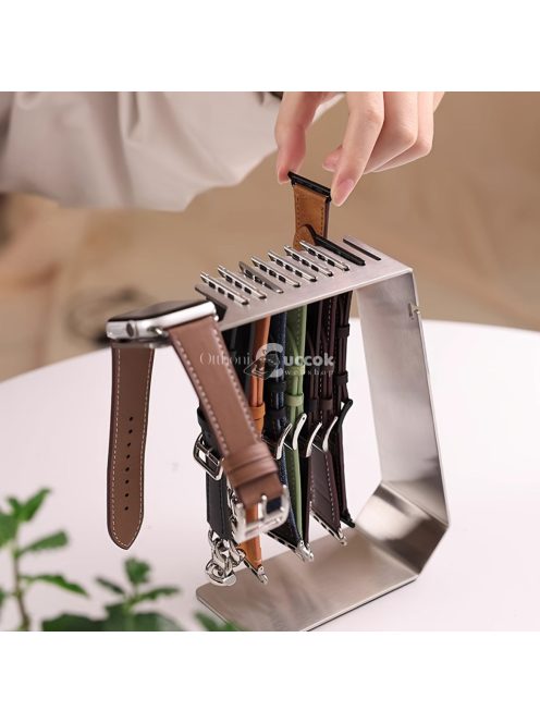 Rozsdamentes Acél Apple Watch Töltőállvány Szíjrendezővel