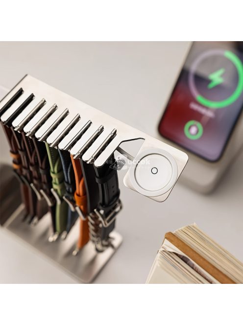 Rozsdamentes Acél Apple Watch Töltőállvány Szíjrendezővel