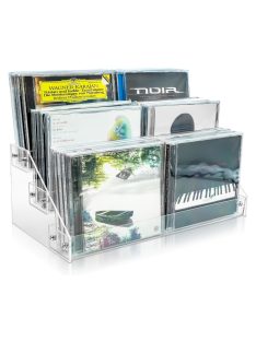 1db Átlátszó Akril 3 Szintes CD Tároló Állvány