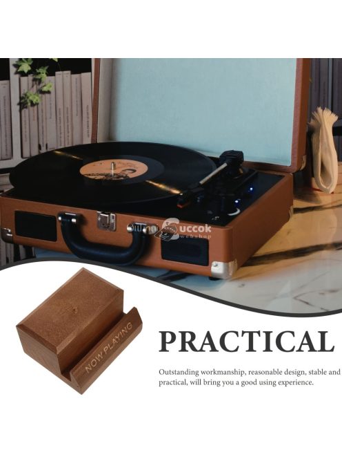 Prémium Fekete Fa Vinyl Lemez és CD Tároló Polc