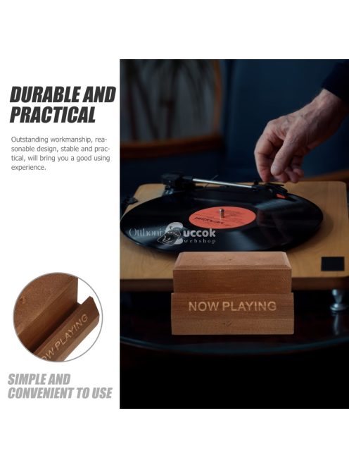 Prémium Fekete Fa Vinyl Lemez és CD Tároló Polc