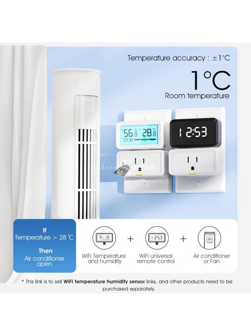 WIFI Intelligens Hőmérséklet- és Páratartalom-érzékelő