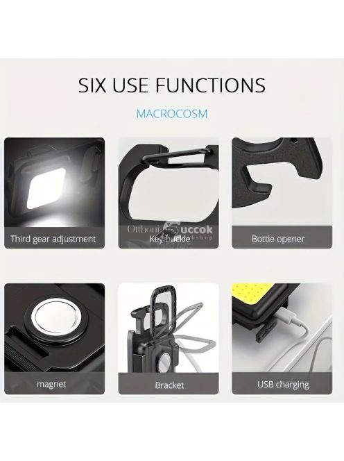 1 db újratölthető mini LED-es zseblámpa