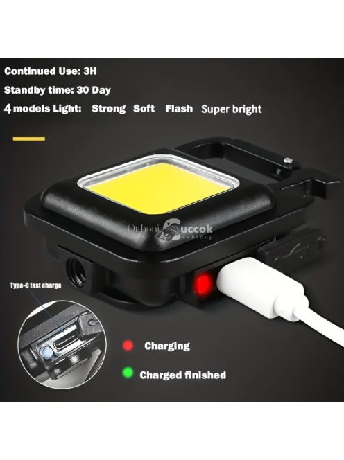 1 db újratölthető mini LED-es zseblámpa