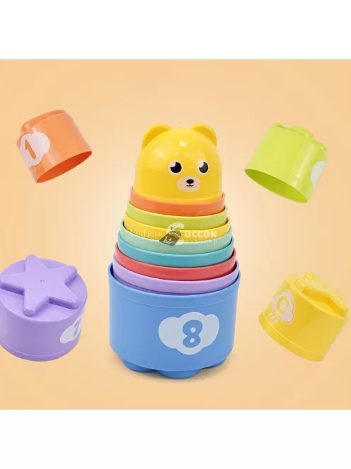 Szines pohár pakoló játék