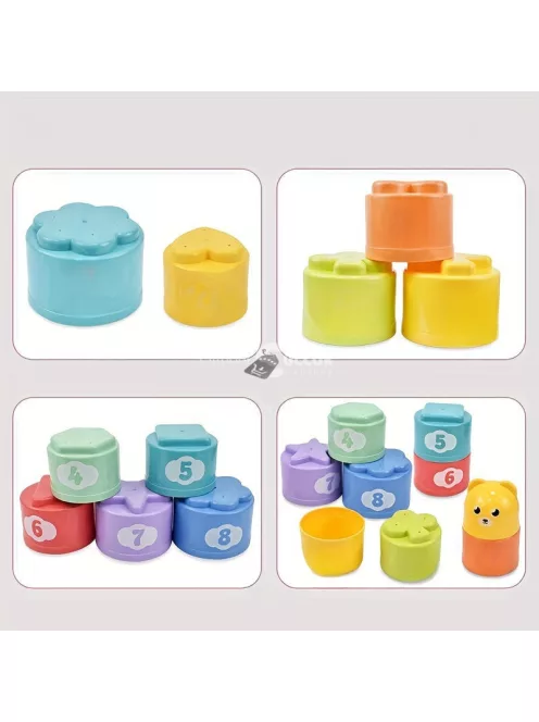 Szines pohár pakoló játék