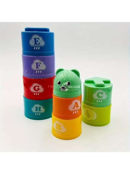 Szines pohár pakoló játék