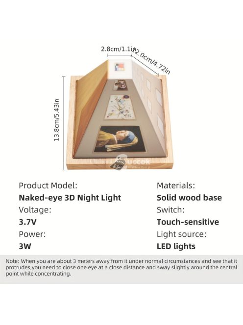 Szabad szemmel látható 3D-s vizuális éjszakai fény