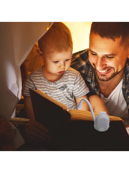 Új Mini Hordozható Csipeszes Könyv Lámpa Állítható Fényerővel Három Színben