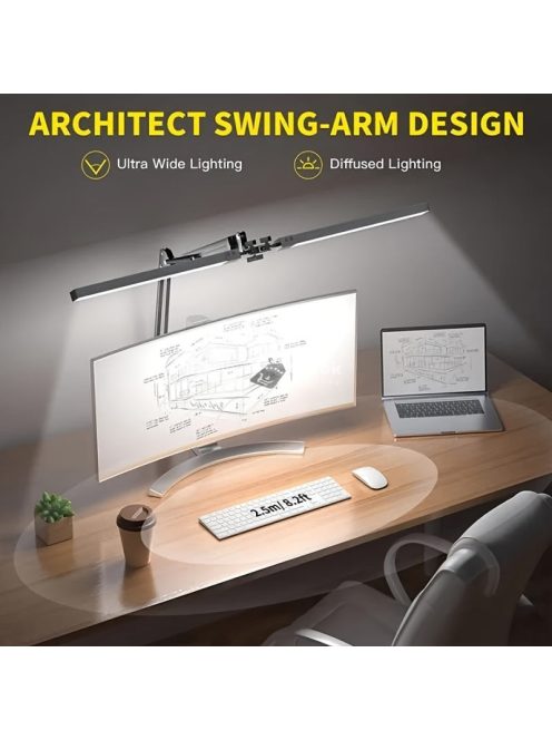 2 az 1-ben Ultra széles dupla fejű LED asztali lámpa