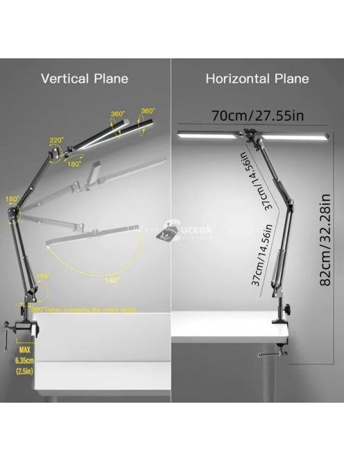 2 az 1-ben Ultra széles dupla fejű LED asztali lámpa