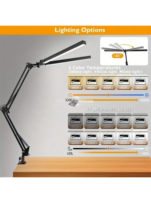 2 az 1-ben Ultra széles dupla fejű LED asztali lámpa