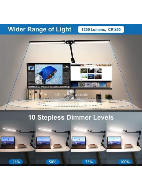 2 az 1-ben Ultra széles dupla fejű LED asztali lámpa