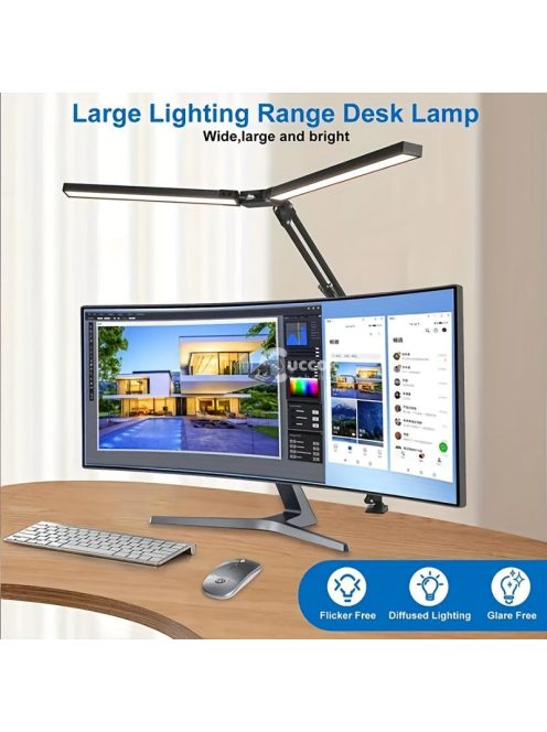 2 az 1-ben Ultra széles dupla fejű LED asztali lámpa