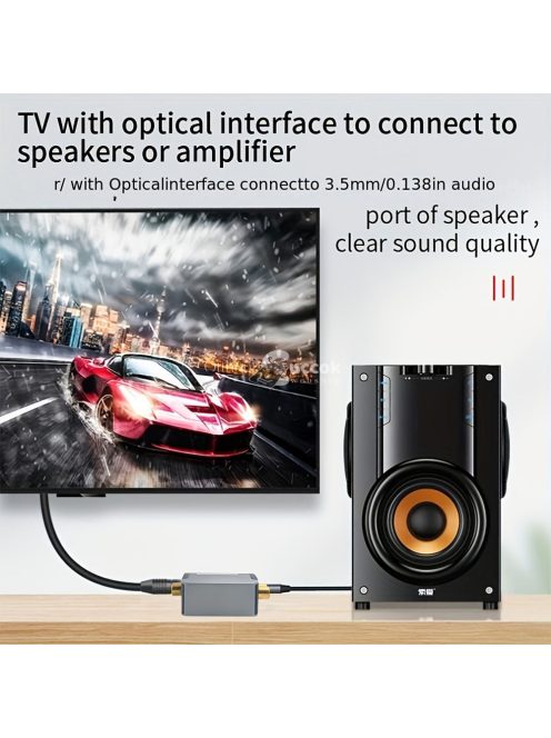 Optikai Rca audio konverterhez erősítő adapter
