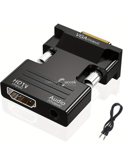 HDTV-VGA adapter konverter 1080P felbontással és 3.5mm audio kimenettel