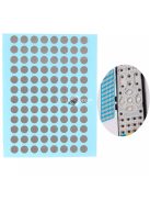 Távirányító gombokhoz használható vezetőképes szalagfoltok