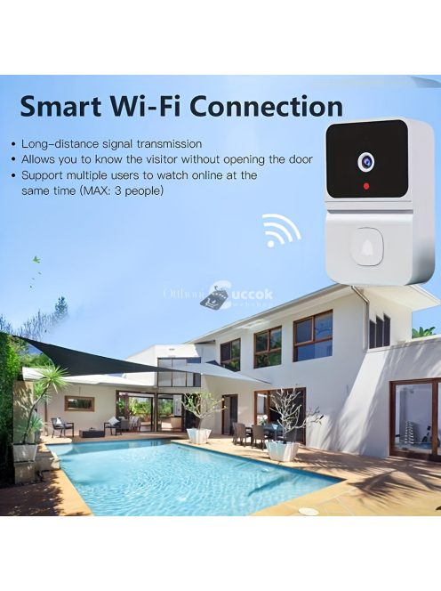 Intelligens WiFi Ajtócsengő Beépített Akkumulátorral