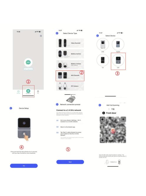 Intelligens WiFi Ajtócsengő Beépített Akkumulátorral