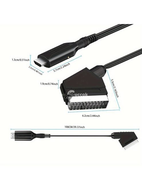 1 db 2024-es modell Scart-HDTV átalakító adapter kábel