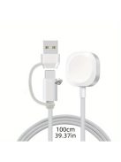 USB és TYPE-C PD Kettős Portos Mágneses Töltőkábel Apple Watch Sorozathoz