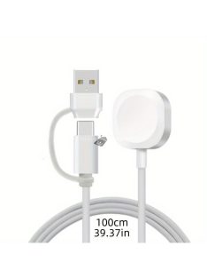   USB és TYPE-C PD Kettős Portos Mágneses Töltőkábel Apple Watch Sorozathoz