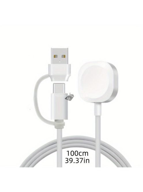 USB és TYPE-C PD Kettős Portos Mágneses Töltőkábel Apple Watch Sorozathoz