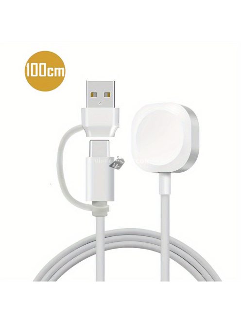 USB és TYPE-C PD Kettős Portos Mágneses Töltőkábel Apple Watch Sorozathoz